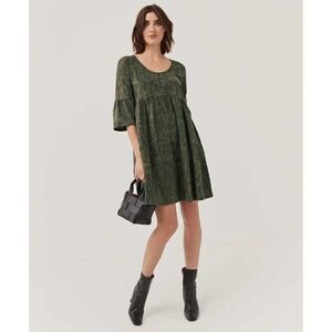 ✨HP✨PACT Apparel Women's Grape Leaf Snake Revive Flutter Sleeve Sz Medium Dress✨